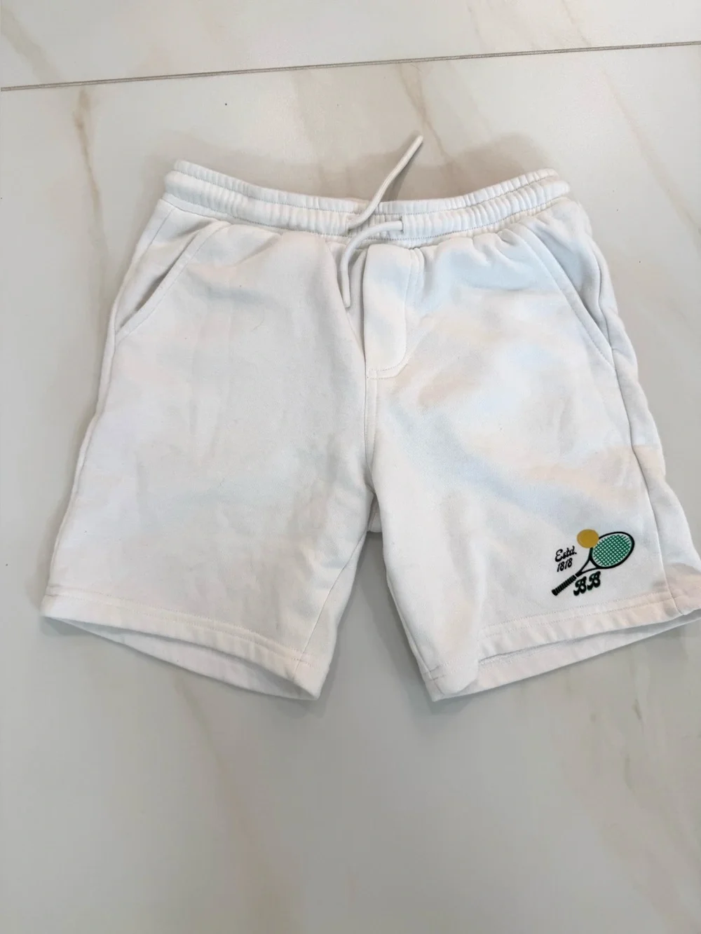 Brooks Brothers Boys White French Terry Shorts – Tennis Collection